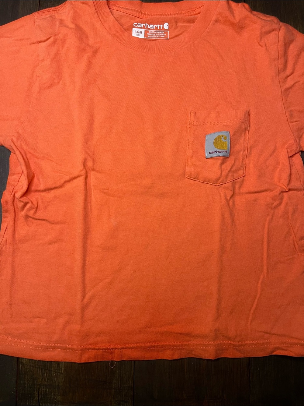 Carhartt Kids Orange Pocket T-Shirt with Logo Patch
